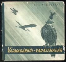 Bástyai Lóránt: Vadmadárból - vadászmadár. Bp., 1955, "Művelt Nép" Tudományos és Ismeretterjesztő Kiadó (Szikra-ny.), 102+1 p. + 2+10 (fekete-fehér képtáblák, ebből 2 egyoldalas, 10 kétoldalas) t. ifj. Tildy Zoltán fotóival. A borító Mohrlüder Vilmos munkája. Az illusztrációkat ifj. Finta József készítette. Szövegközti rajzokkal, ábrákkal illusztrálva. Egyetlen kiadás. Bástyai Lóránt (1910-1993) vadászati író, solymász, a Magyar Solymász Egyesület alapító tagja, a háború után a MÁLERD Kísérleti Ragadozómadár Állomását vezette. Kiadói félvászon-kötés, sérült,kopott illusztrált kiadói papír védőborítóban. Megjelent 3000 példányban.