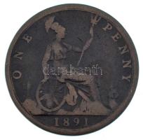 Nagy-Britannia 1891. 1p bronz "Viktória" T:F
United Kingdom 1891. 1 Penny bronze "Vi...