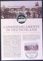 Németország 2001. Mainz Ag (999) emlékérem 15g kisalakú emlékíven, alkalmi bélyegzős bélyeggel T:PP