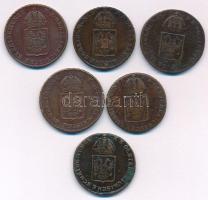 1816 1kr Cu (6xklf) "A + B + F + G + S + O" verdehellyel T:AU-F
Unger III.:1406.b