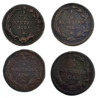 Ausztria 1781A - 1782A 1/2kr Cu "II. József" (4xklf) T:XF-VF patina
Austria 1781A - 1782A...