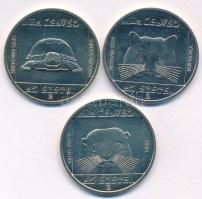 1985. 100Ft Cu-Ni-Zn (3xklf) "Természetvédelem - Mocsári Teknős, Vadmacska, Vidra" T:UNC,AU Adamo EM82, EM83, EM84