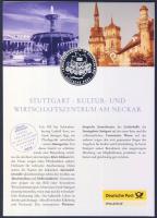 Németország 1998. "Saarbrücken" Ag (999) emlékérem 15g kisalakú emlékíven, bélyeggel T:PP