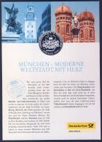 Németország 1998. "Müchen" Ag (999) emlékérem 15g kisalakú emlékíven, bélyeggel T:PP