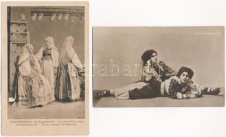 9 db RÉGI erdélyi és román folklór motívum képeslap, vegyes minőség