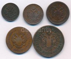 Ausztria / Magyarország 1851A 1/4kr Cu + 1851B 1/2kr Cu + 1851A 1kr Cu + 1851G 2kr Cu + 1851A 3kr Cu...