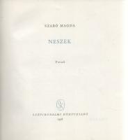 Szabó Magda: 
Neszek. Versek.
[Budapest], 1958. Szépirodalmi Könyvkiadó (Athenaeum ny.) 168 + [2] ...