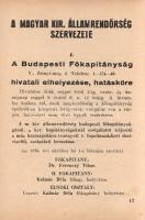 Az utca rendje. A Budapesti M. Kir. Államrendőrség hivatalainak útmutatója. Összeállította: Rezsnyi ...