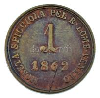 Olasz Államok / Lombardia-Velence 1862A 1S Cu T:AU/XF patina, pici anyaghiba Italian States / Lombardy-Venetia 1862A 1 Soldo Cu C:AU/XF patina, tiny material error Krause C#35.1