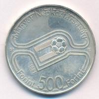 1981. 500Ft Ag "Labdarúgó Világbajnokság 1982" fekete műbőr tokban T:BU Adamo EM64