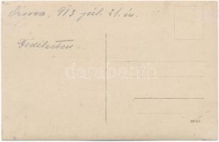 1913 Orsova, hajókirándulás / boat trip. photo