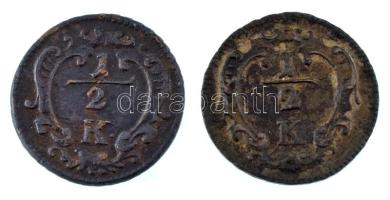 Ausztria DN(1760) 1/2kr Cu "Mária Terézia" - 1/2kr Cu "Lotharingiai Ferenc" (2xk...