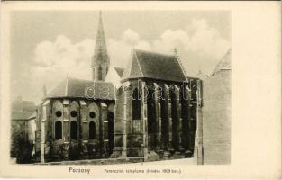 Pozsony, Pressburg, Bratislava; Ferenciek temploma (felvéve 1909-ben). Hardtmuth E. kiadása / church