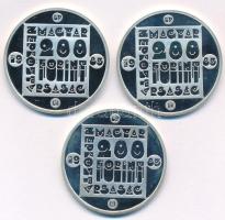 1985. 200Ft Ag (3xklf) "Természetvédelem - Mocsári Teknős, Vadmacska, Vidra", kapszulában ...