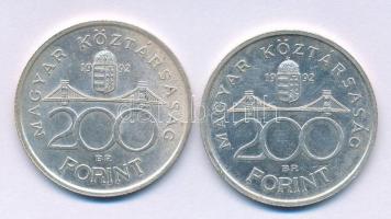 1992. 200Ft Ag "MNB" (2x) T:AU,XF Adamo F13