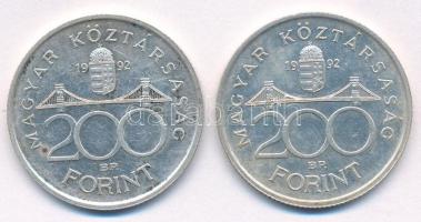 1992. 200Ft Ag "MNB" (2x) T:AU,XF patina
Adamo F13