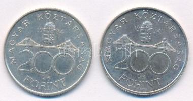 1994. 200Ft Ag "Deák" (2x) T:AU,XF
Adamo F13.1