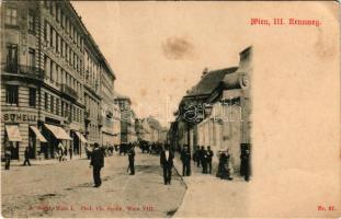 Wien, Vienna, Bécs; Rennweg / street view, shops. A. Sockl, Phot. Ch. Scolik (crease)