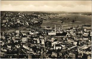 Constantinople, Istanbul; Vue Panoramique du Port / general view with harbour, port