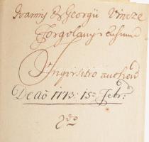 1773 Forgolány, tanúvallatási jegyzőkönyv Perényi Károly főispán előtt. Vincze János és György nemes...