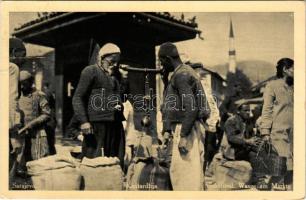 1938 Sarajevo, Kantardzija / Volkstüml. Waage am Markt / market, Bosnian folklore (EK)