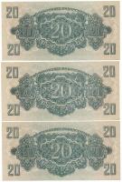 1944. 20P "A Vöröshadsereg Parancsnoksága" (3x sorszámkövetők) "AM 171183 - 171185&qu...