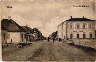 1917 Tövis, Teius; Oroszlán szálloda. Vasúti levelezőlapárusítás 8303. / hotel (fa)