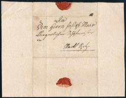 1780 Egerben kelt német ny. levél, töredékes viaszpecséttel, egy kézzel írt oldal, beazonosítandó al...