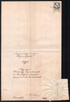 1863 Buda, kir. helytartó nevében kiállított levél nemes Demeczky Lajos nyugalmazott helytartósági t...