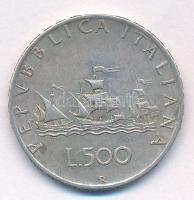 Olaszország 1964R 500L Ag &quot;Kolumbusz hajói&quot; T:XF Italy 1964R 500 Lire Ag &quot;Columbus&#039; Ships&quot; C:XF  Krause KM#98