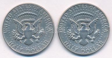Amerikai Egyesült Államok 1966. 1/2$ Ag "Kennedy" + 1967. 1/2$ Ag "Kennedy" T:AU...