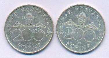 1994. 200Ft Ag "Deák" (2x) T:AU,XF Adamo F13.1