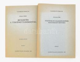 2 db könyv - Kávássy Sándor: Bevezetés a történettudományba. Tanárképző Főiskola. Bp., 1988, Tankönyvkiadó. Megjelent 737 példányban + Kriveczky Béla: Történelmi szakkifejezések magyarázó szótára. Bp., 1988, Tankönyvkiadó. Megjelent 607. példányban. Kiadói papírkötés, jó állapotban.