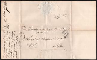 1855 Szombathely, cs. kir. megyei törvényszék vizsgáló bíróságának levele a kiscelli cs. kir. szolga...