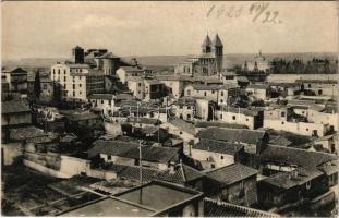 1928 Toledo, general view. Hotel Granullaque advertisement at the back side (fa)