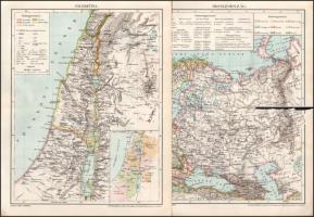 cca 1900 11 db Ázsiával kapcsolatos térképmelléklet a Pallas Nagy Lexikonából. Posner Károly Lajos é...