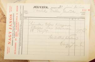 cca 1920-1940 Kb 50 db fejléces számla, levélpapír, stb, néhány duplummal