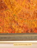 Stanley Donald Tschopp (1935-): Kígyózó formák, 1968. Olaj, vászon, jelzett a hátoldalán. 52x67 cm. ...