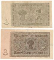 Német Harmadik Birodalom 1937. 1M + 2M T:F egyik szép papír
German Third Reich 1937. 1 Rentenmark +...