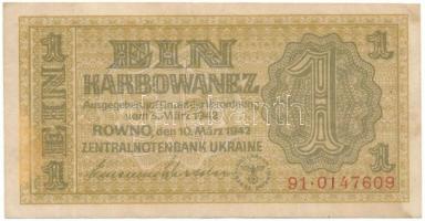 Ukrajna / Német megszállás 1942. 1K "91 0147609" T:F
Ukraine / German occupation 1942. 1 ...