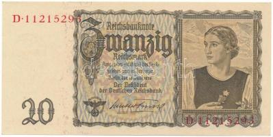 Német Harmadik Birodalom 1939. 20M T:AU German Third Reich 1939. 20 Reichsmark C:AU Krause P#185