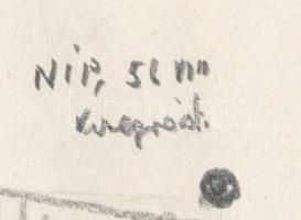 Nolipa István Pál (1907-1986): Vázlatfüzet össz. 9 db rajzzal (Dunakanyar, alakok, portré, gyárépüle...