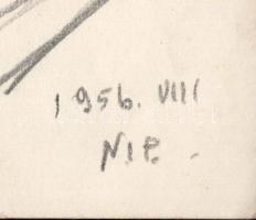 Nolipa István Pál (1907-1986): Vázlatfüzet össz. 9 db rajzzal (Dunakanyar, alakok, portré, gyárépüle...