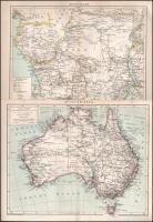 cca 1900 11 db Amerikával és Afrikával kapcsolatos térképmelléklet a Pallas Nagy Lexikonából. Posner...