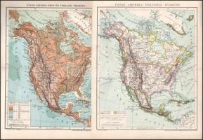 cca 1900 11 db Amerikával és Afrikával kapcsolatos térképmelléklet a Pallas Nagy Lexikonából. Posner...