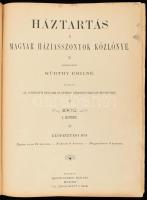 Kürthy Emilné: Háztartás. A magyar háziasszonyok közlönye. Szerk.: - -. 1902. I. kötet. VIII. évf. 1-18. sz. 1902. jan. 1. - jun. 20. Bp., 1902., Athenaeum, 2+288 p. Kiadói virágmintás egészvászon-kötés, Kner Vilmos-kötés, kopott borítóval. + 1927 Otthonunk. IV. évf. 6. sz., 1937. jún. 1.