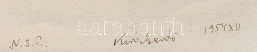 Nolipa István Pál (1907-1986): Csepel-Királyerdő, 1954. Ceruza, papír. Jelzett. 16,5x23,5 cm