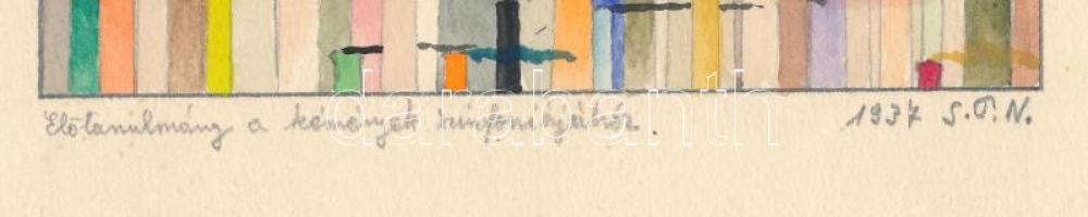 Nolipa István Pál (1907-1986): Előtanulmány a kémények szinfoniájához, 1937. Akvarell, ceruza, papír...