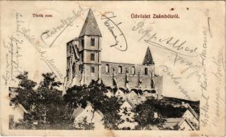 1913 Zsámbék, Török rom. Back Gusztáv kiadása (lyuk / pinhole)