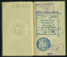 1938 Magyar királyság, keményfedeles útlevél